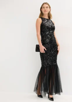 Vestido de lentejuelas con volante