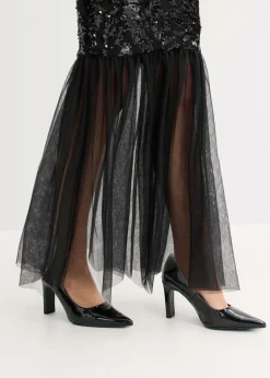 Vestido de lentejuelas con volante
