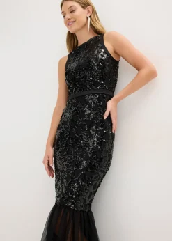 Vestido de lentejuelas con volante