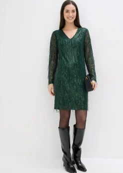 Vestido de lentejuelas con flecos