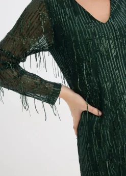 Vestido de lentejuelas con flecos