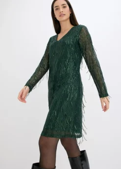 Vestido de lentejuelas con flecos