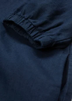 Vestido de lino puro con mangas 3/4