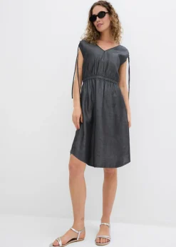 Vestido de lyocell liso