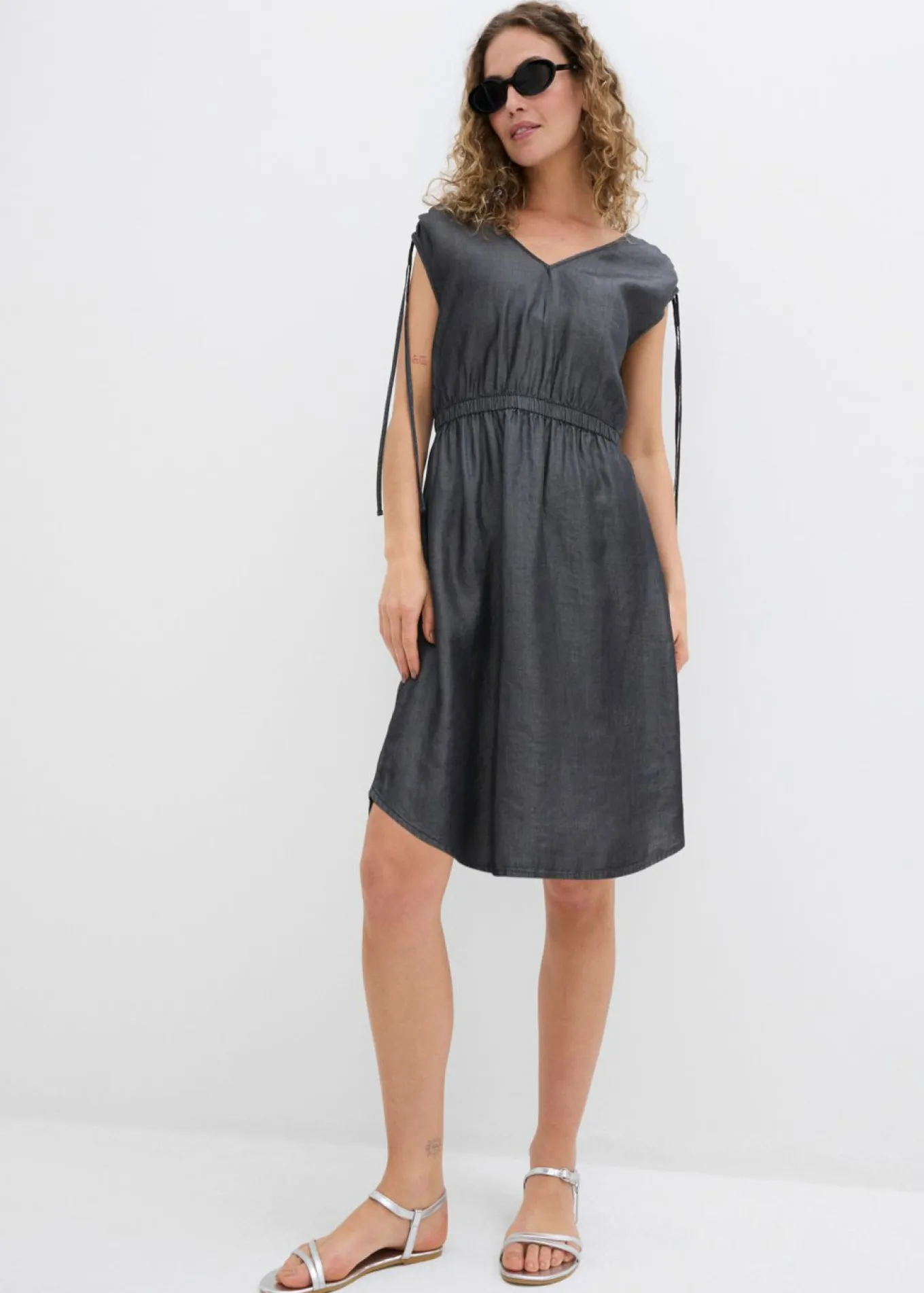 Vestido de lyocell liso