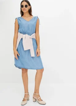 Vestido de lyocell liso