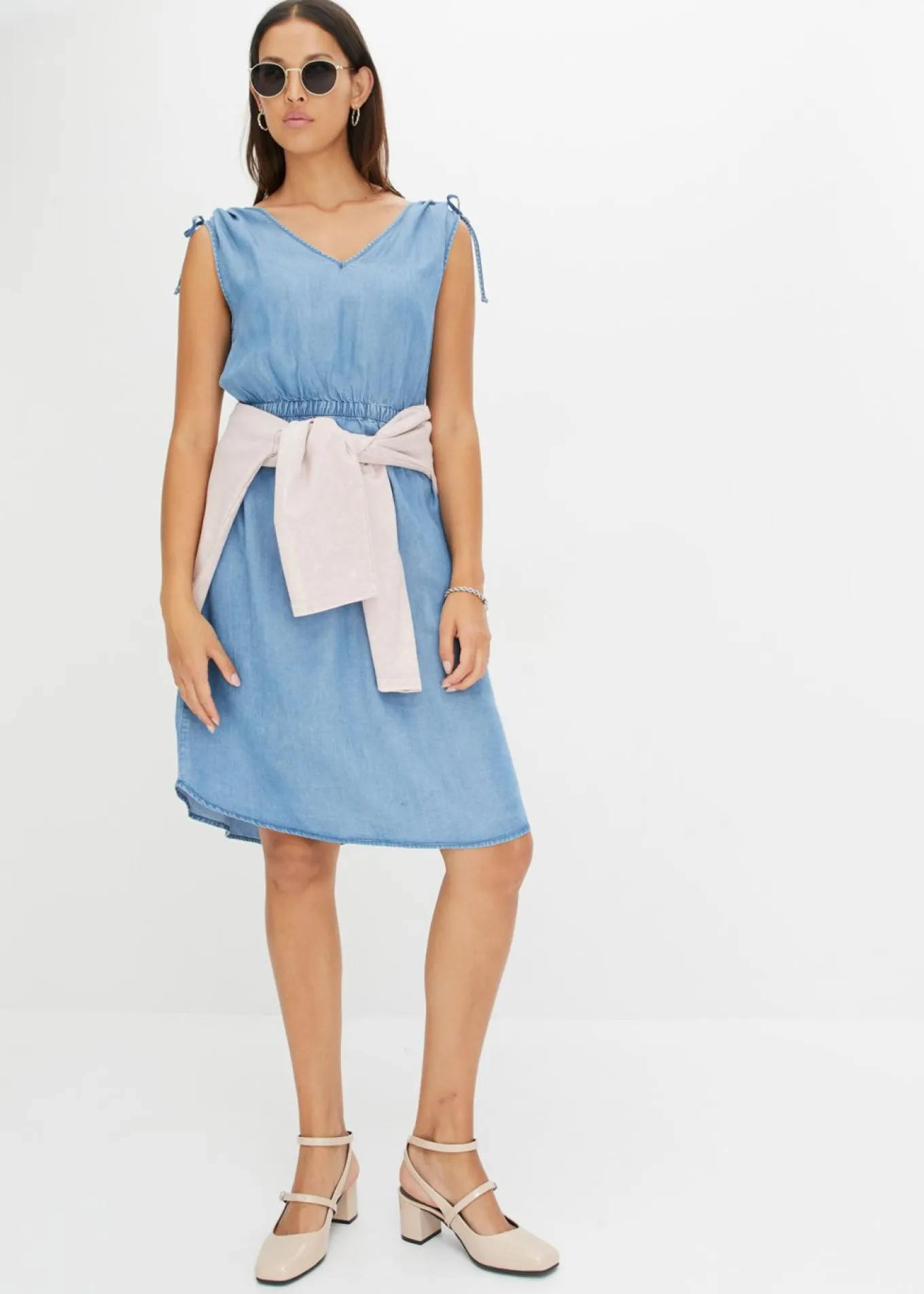 Vestido de lyocell liso