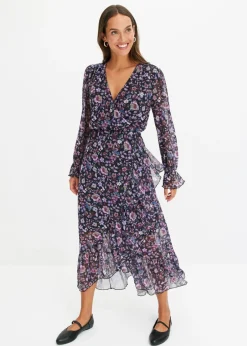 Vestido de malla con estampado de flores