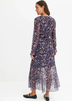Vestido de malla con estampado de flores