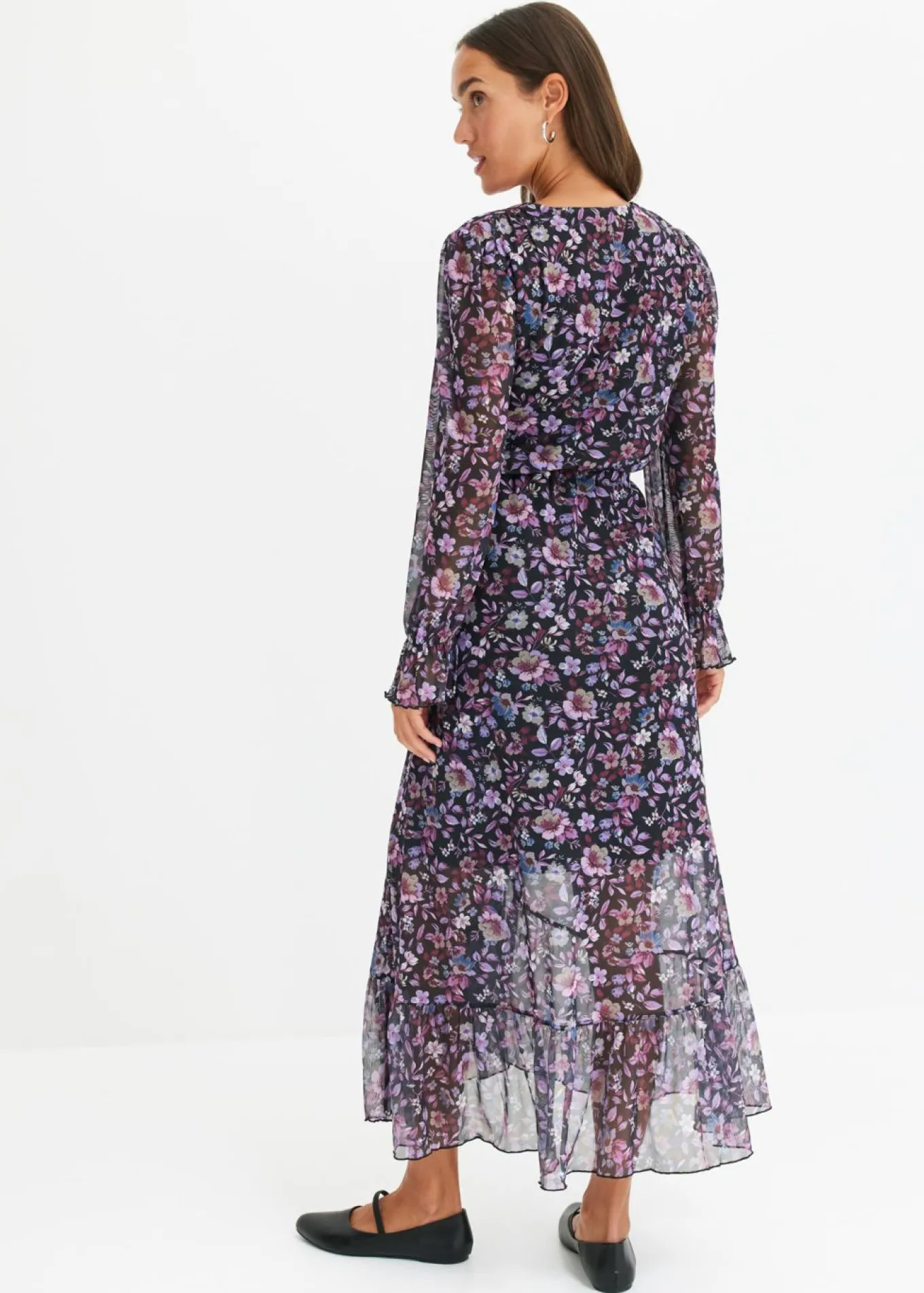 Vestido de malla con estampado de flores
