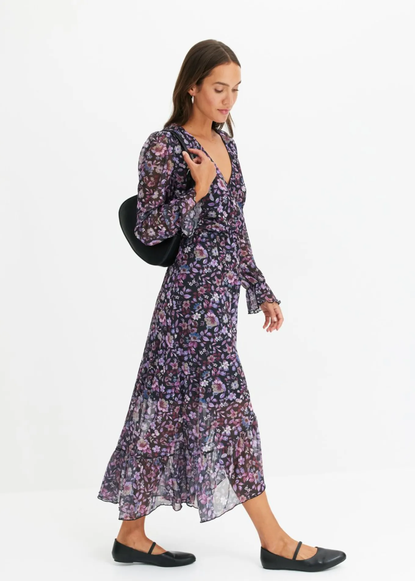 Vestido de malla con estampado de flores