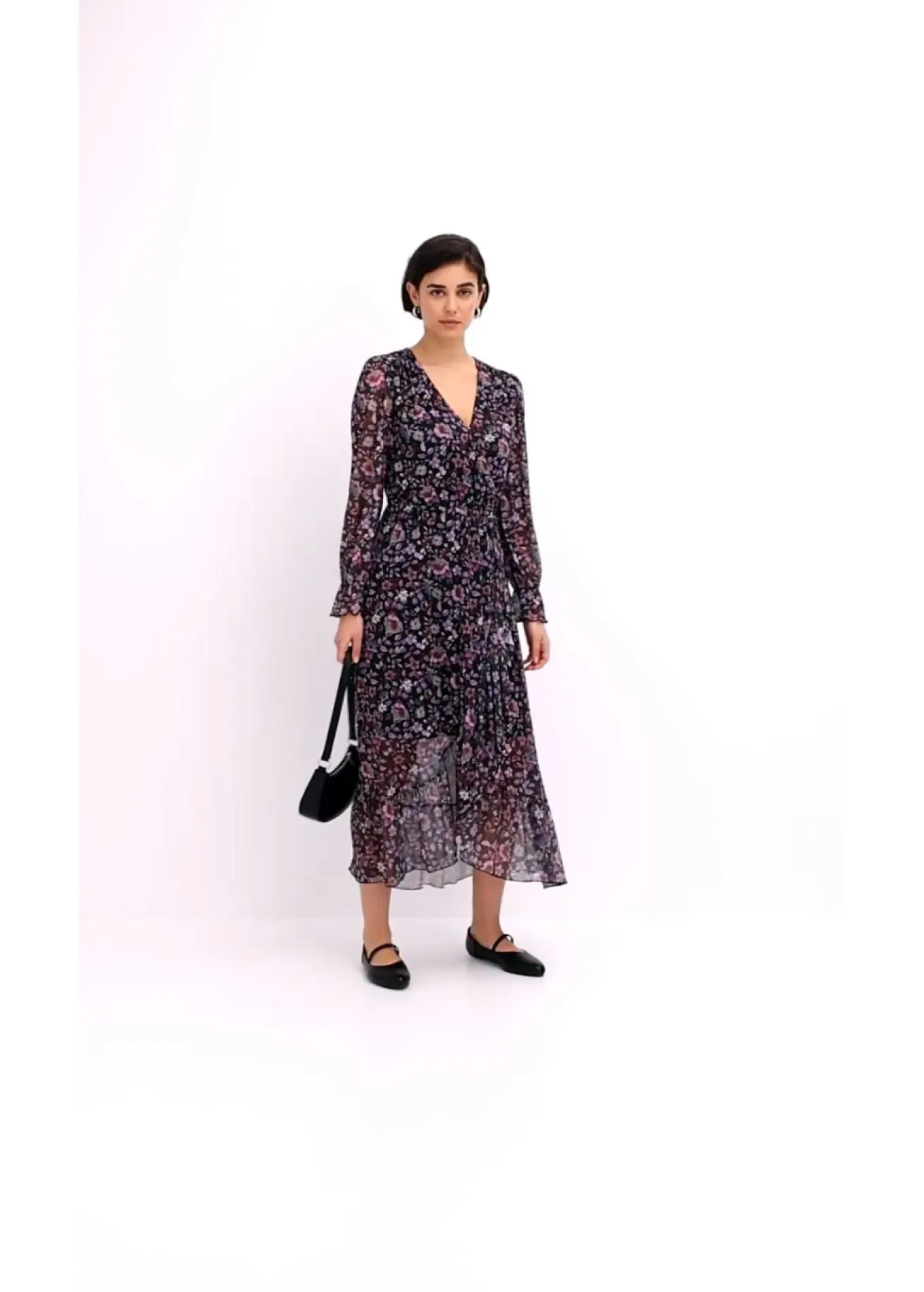 Vestido de malla con estampado de flores