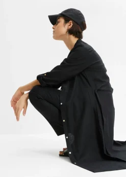 Vestido de mezcla de lino y viscosa con bolsillos