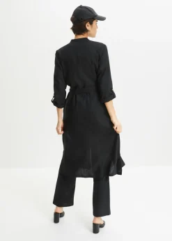 Vestido de mezcla de lino y viscosa con bolsillos