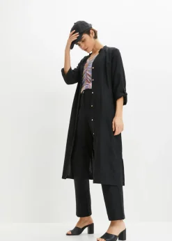 Vestido de mezcla de lino y viscosa con bolsillos