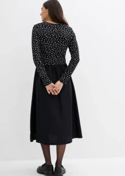 Vestido de mezcla de materiales de algodón puro