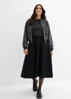Vestido de mezcla de materiales de algodón puro