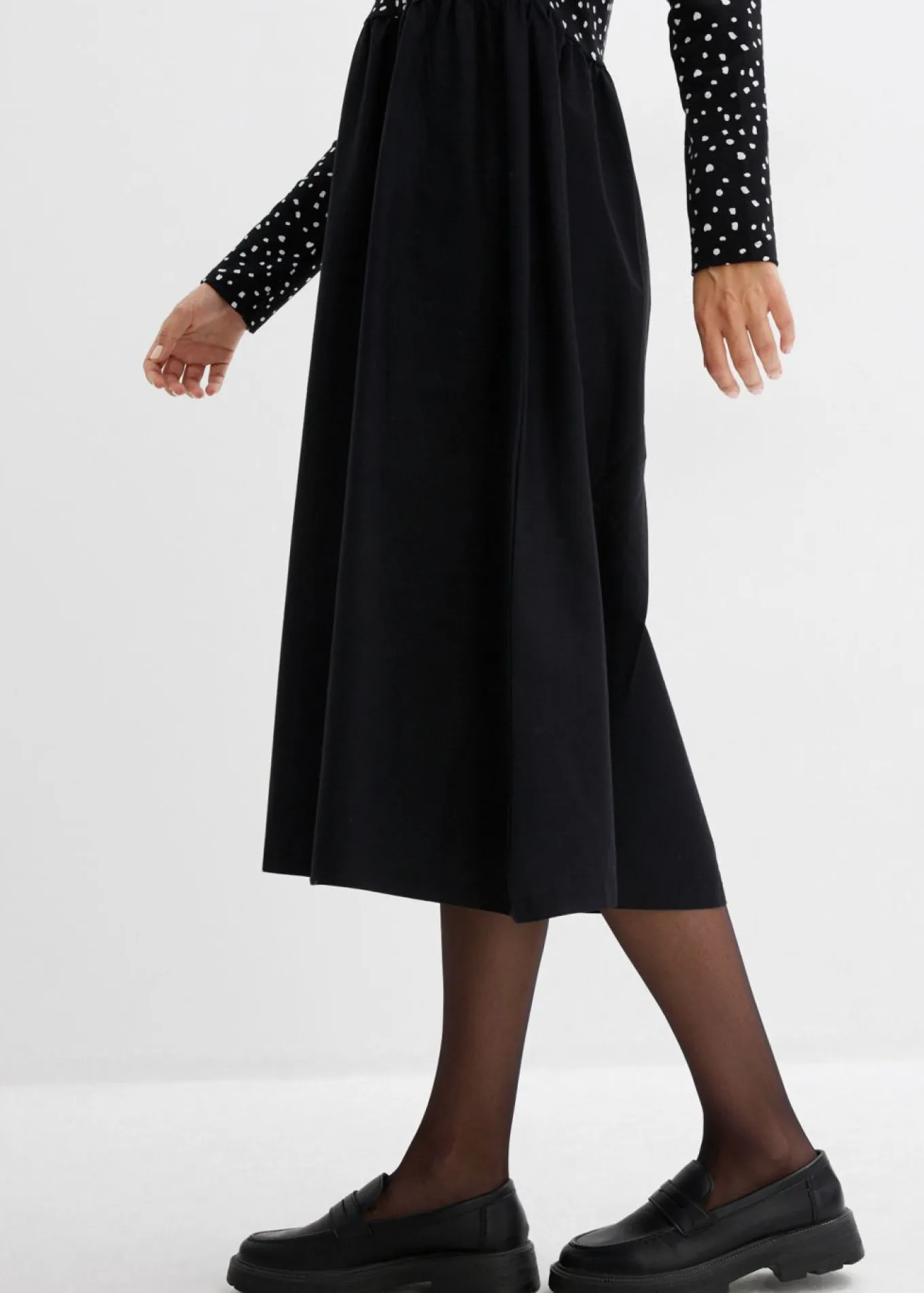 Vestido de mezcla de materiales de algodón puro