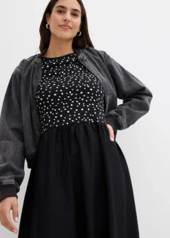 Vestido de mezcla de materiales de algodón puro