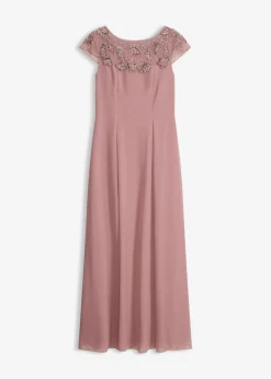 Vestido de noche con aplicación de encaje