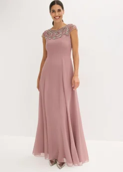 Vestido de noche con aplicación de encaje