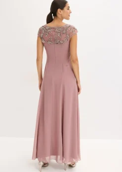 Vestido de noche con aplicación de encaje