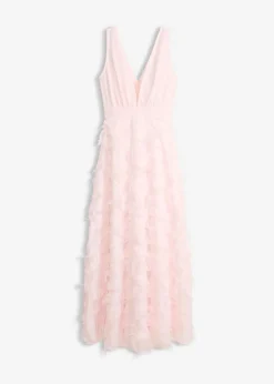 Vestido de noche con detalle de encaje deshilachado