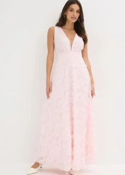 Vestido de noche con detalle de encaje deshilachado