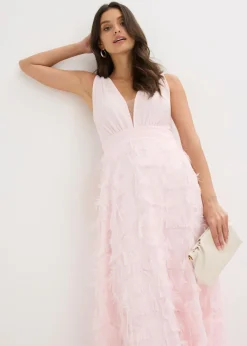 Vestido de noche con detalle de encaje deshilachado