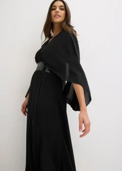 Vestido de noche de gasa fina con inserto de lentejuelas