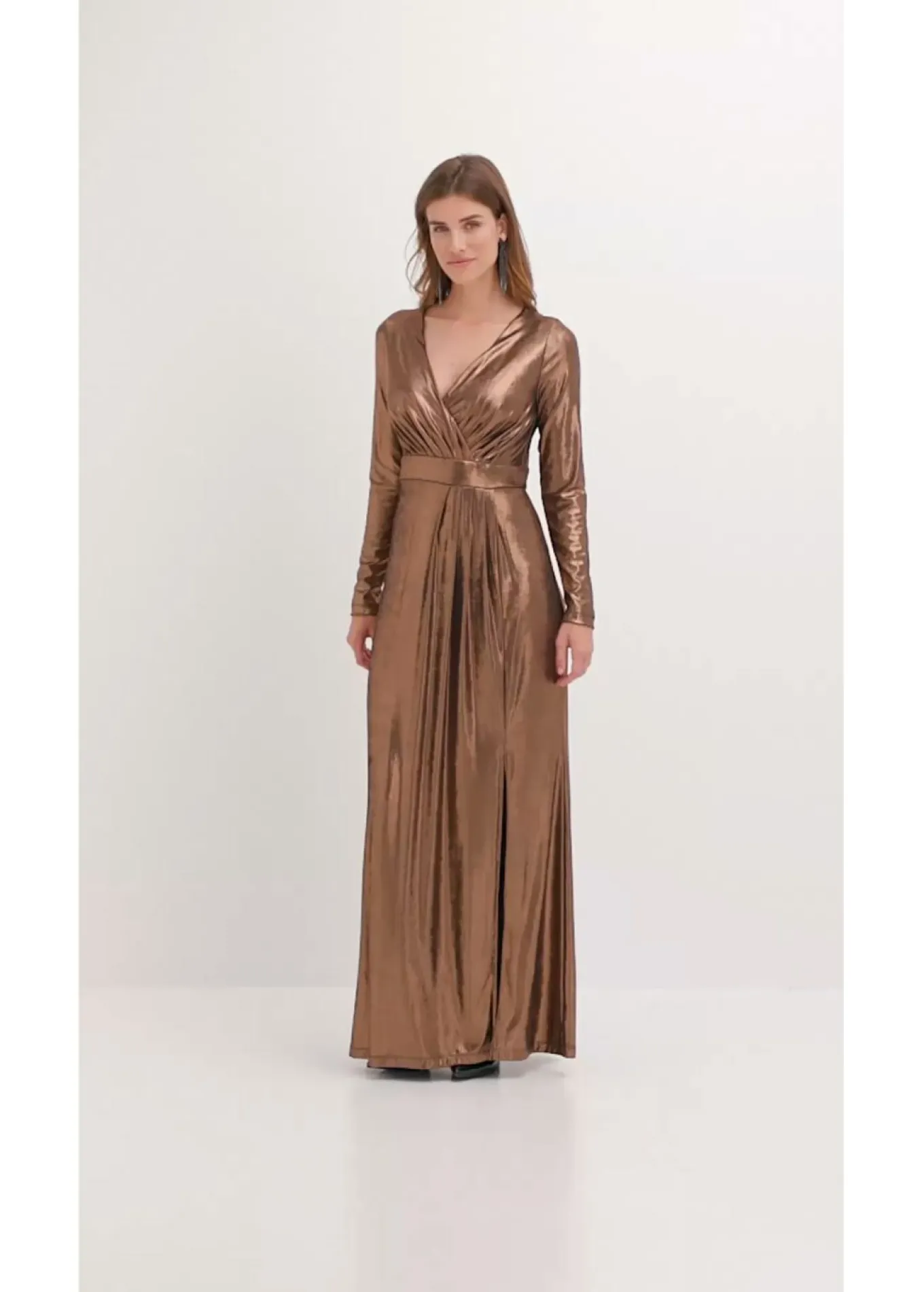 Vestido de noche de punto fino con brillo