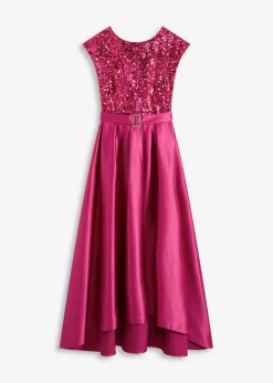 Vestido de noche de satén brillante con lentejuelas