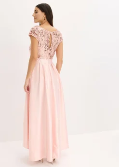 Vestido de noche de satén brillante con lentejuelas