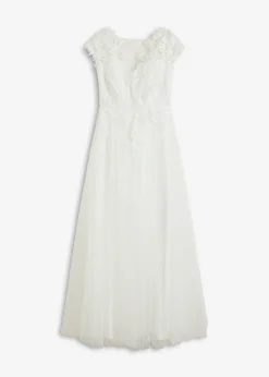 Vestido de novia de tul con encaje
