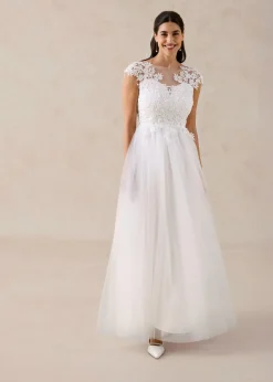 Vestido de novia de tul con encaje