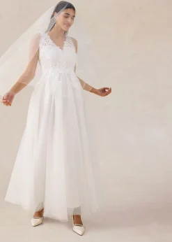 Vestido de novia de tul y encaje