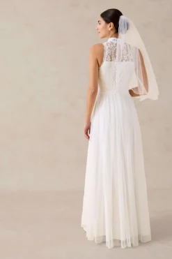 Vestido de novia de tul y encaje