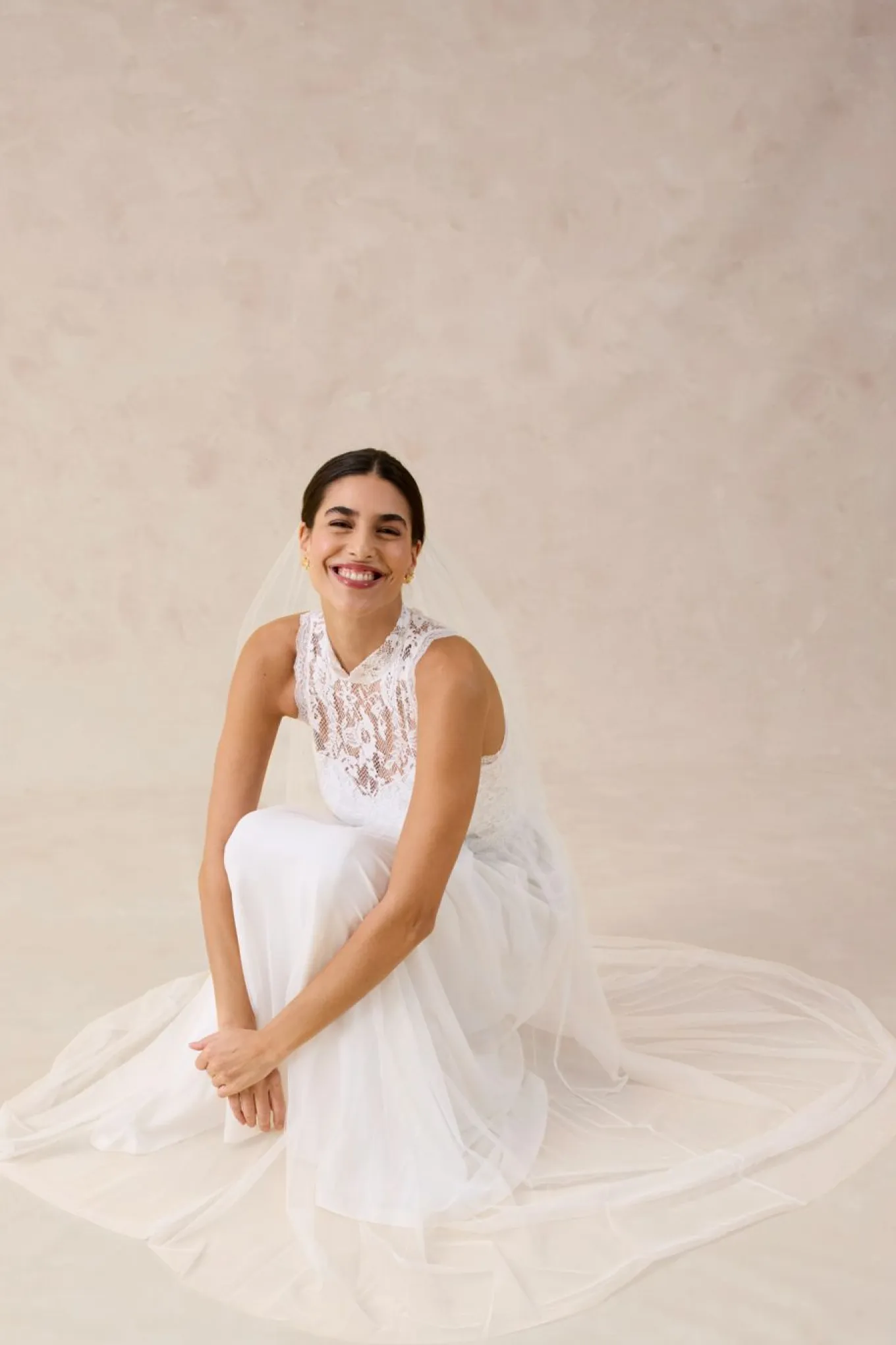 Vestido de novia de tul y encaje