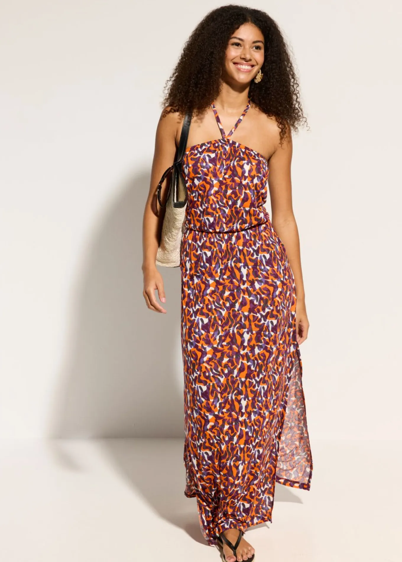 Vestido de playa de viscosa fluida