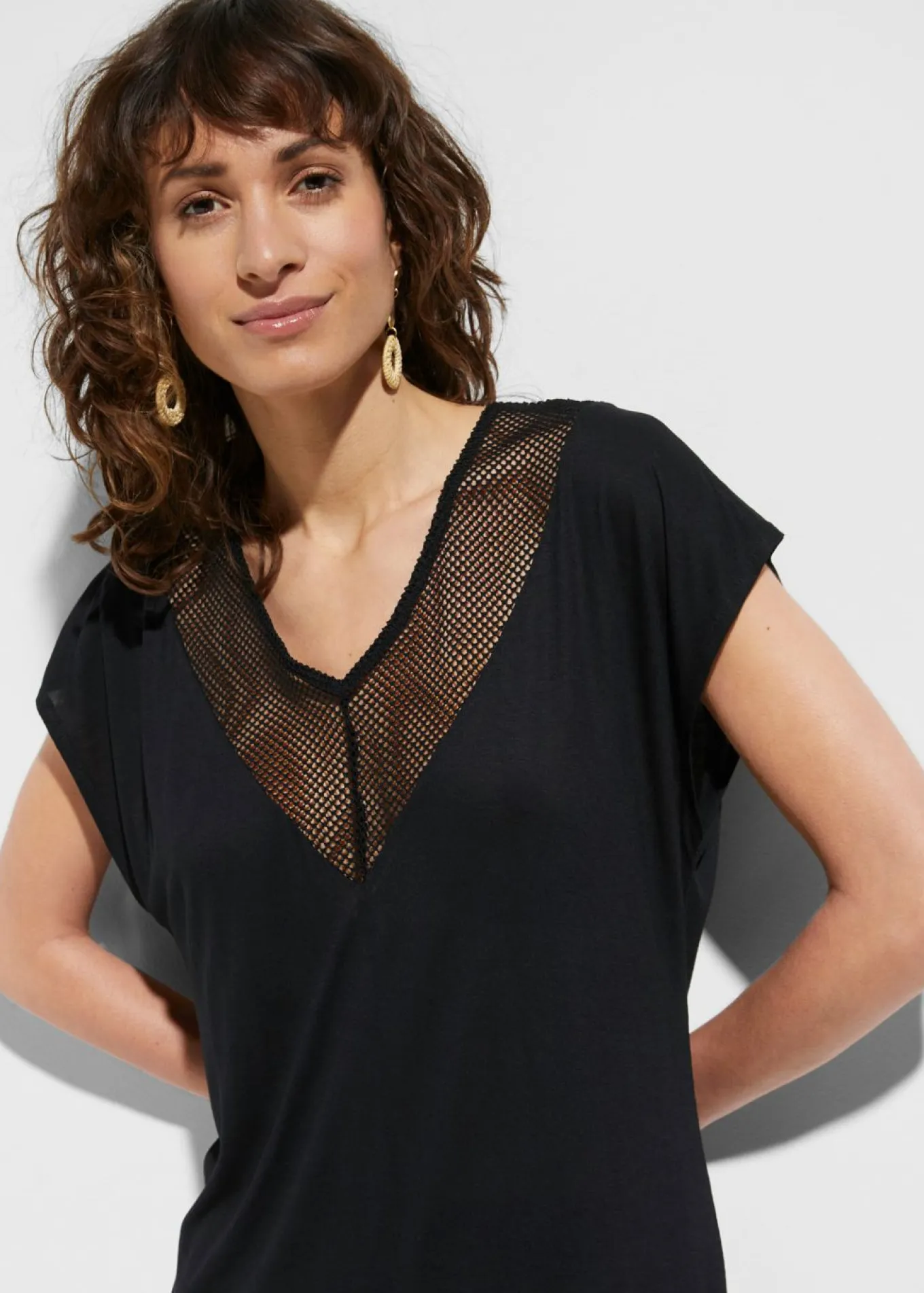 Vestido de playa transparente de viscosa