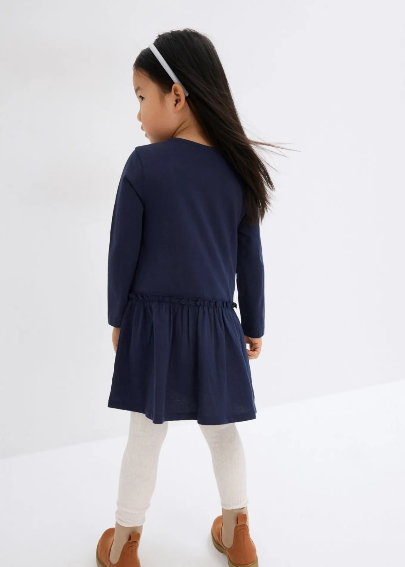 Vestido de punto + vestido para muñecas de algodón orgánico puro (conjunto de 2 piezas)