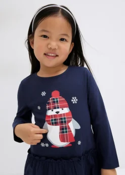 Vestido de punto + vestido para muñecas de algodón orgánico puro (conjunto de 2 piezas)
