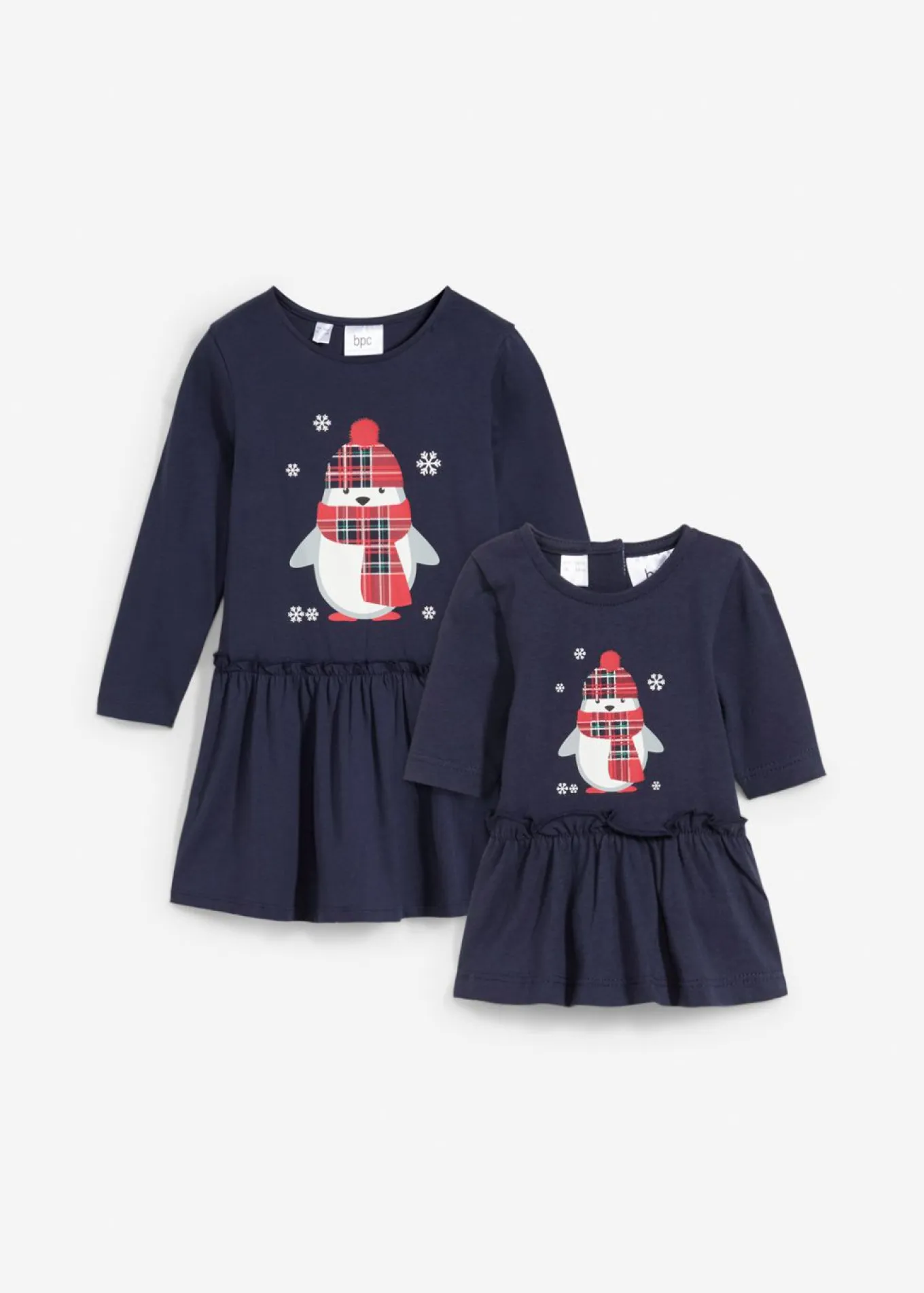 Vestido de punto + vestido para muñecas de algodón orgánico puro (conjunto de 2 piezas)