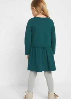 Vestido de punto + vestido para muñecas de algodón orgánico puro (conjunto de 2 piezas)