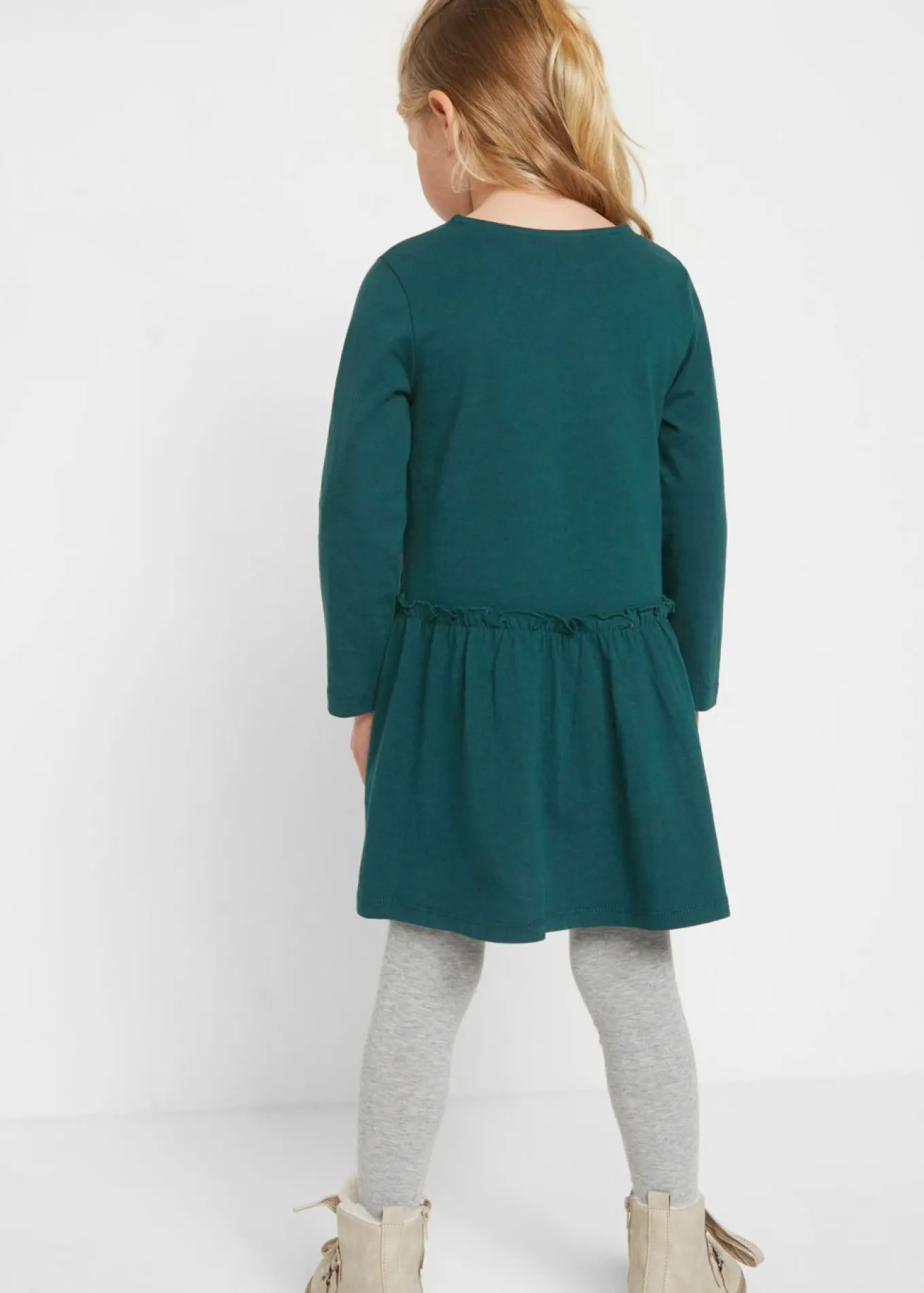 Vestido de punto + vestido para muñecas de algodón orgánico puro (conjunto de 2 piezas)