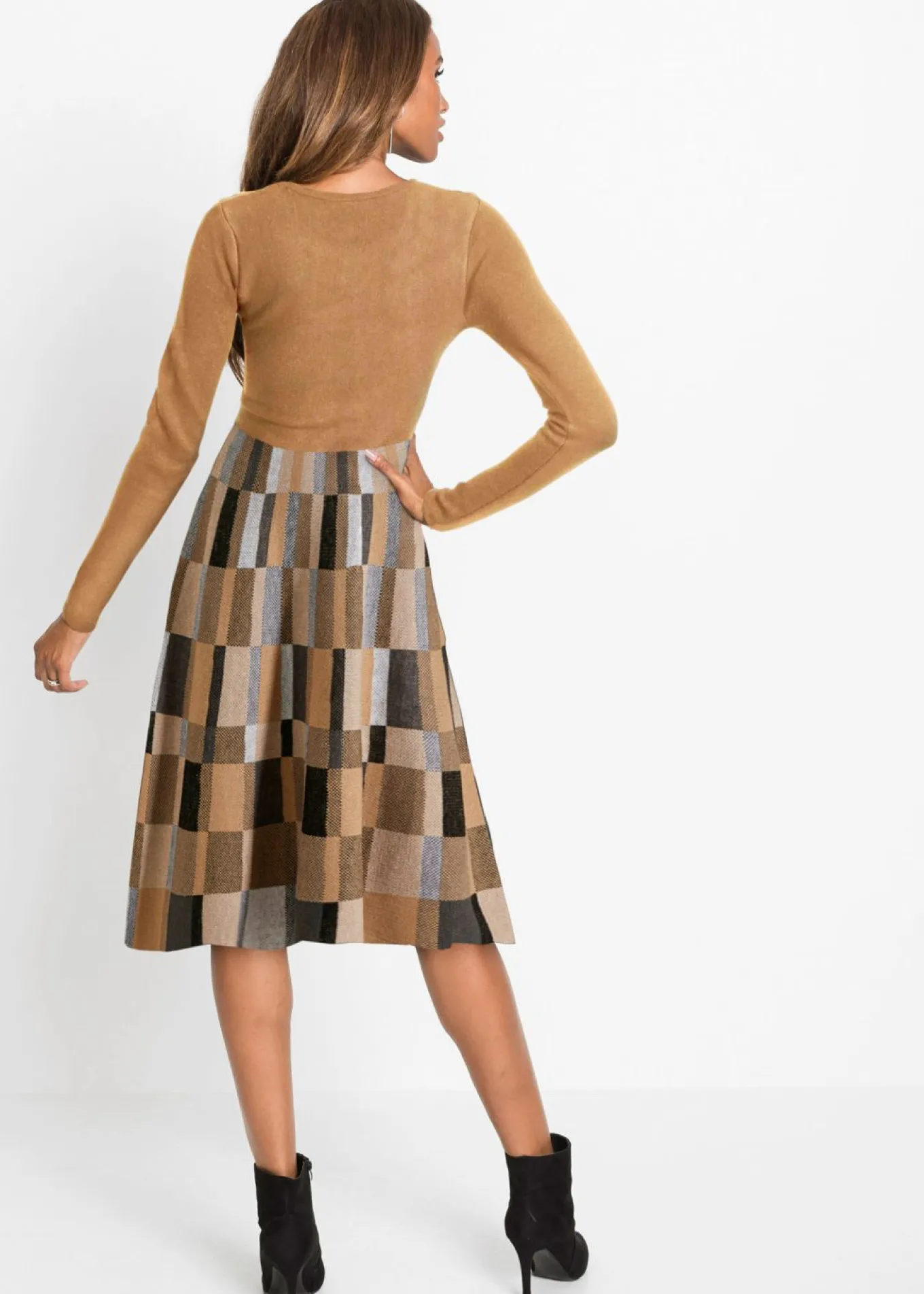 Vestido de punto a cuadros
