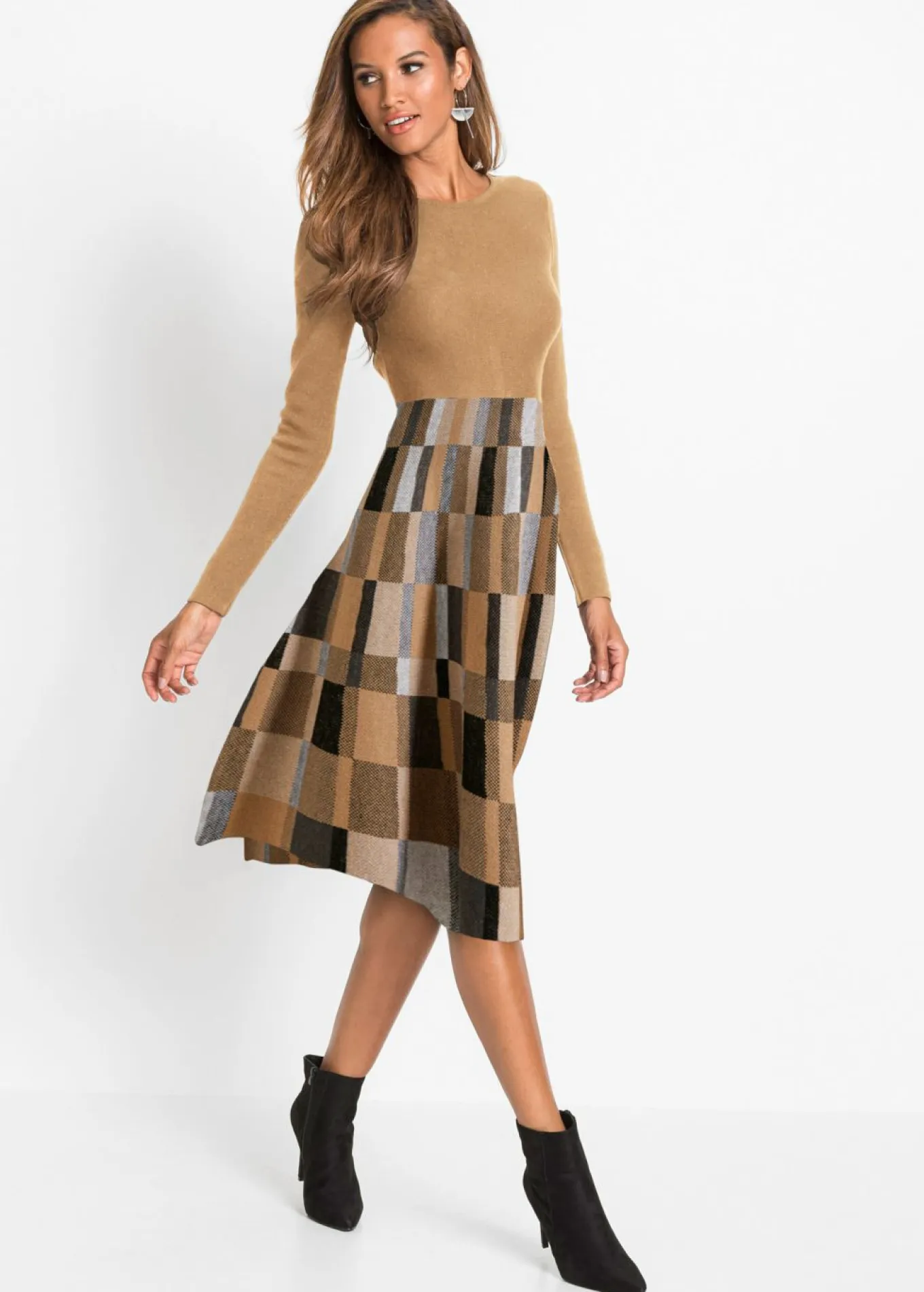 Vestido de punto a cuadros