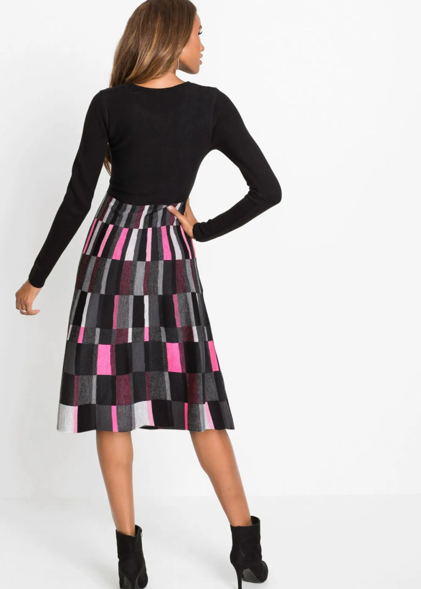 Vestido de punto a cuadros