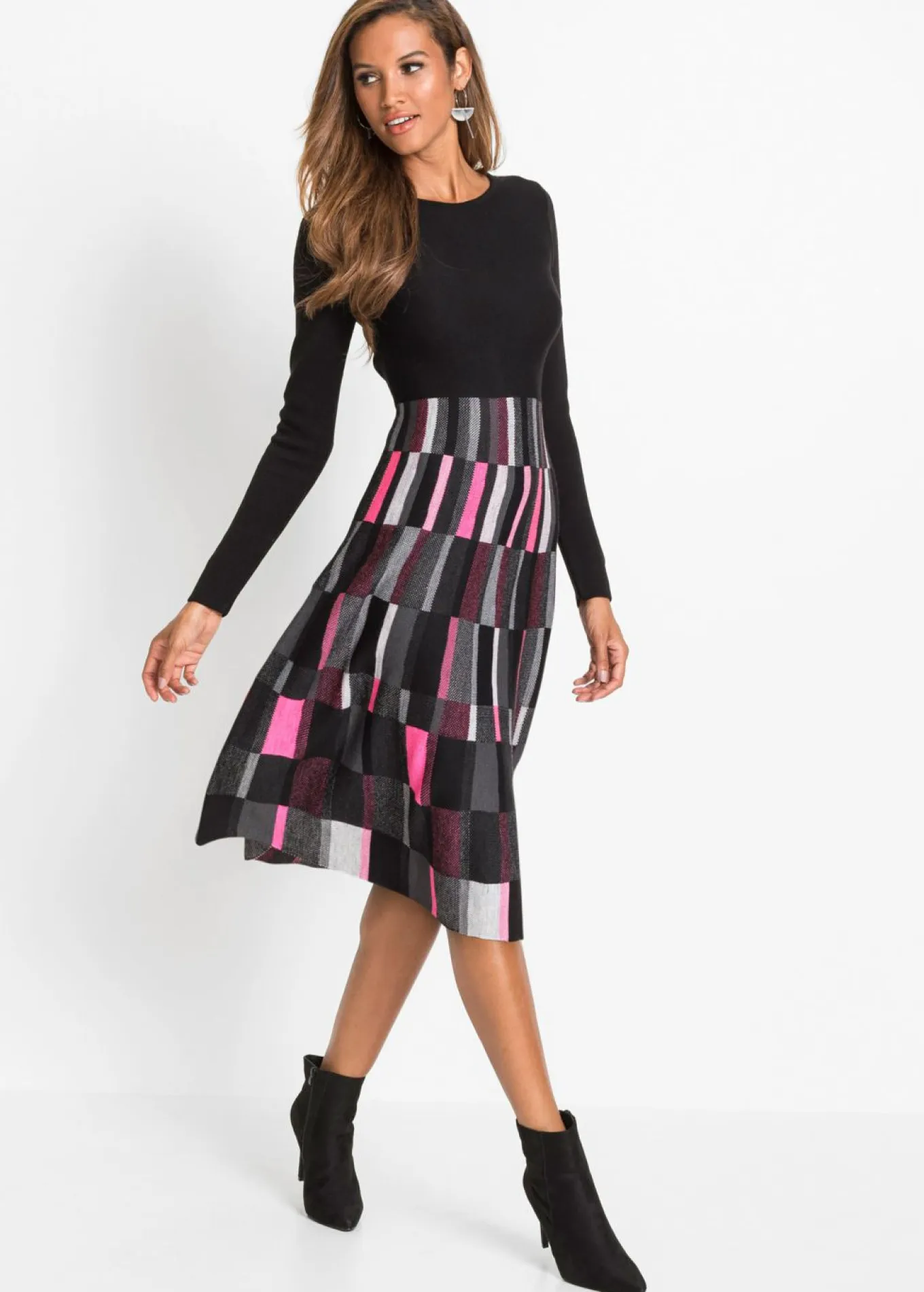 Vestido de punto a cuadros
