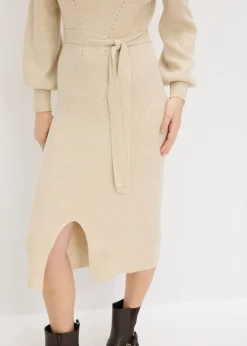 Vestido de punto acanalado de mezcla de viscosa fluida